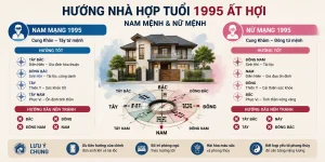 Hướng nhà hợp tuổi 1995 Ất Hợi cho nam mạng và nữ mạng theo phong thủy Bát Trạch, giúp thu hút tài lộc và ổn định cuộc sống.